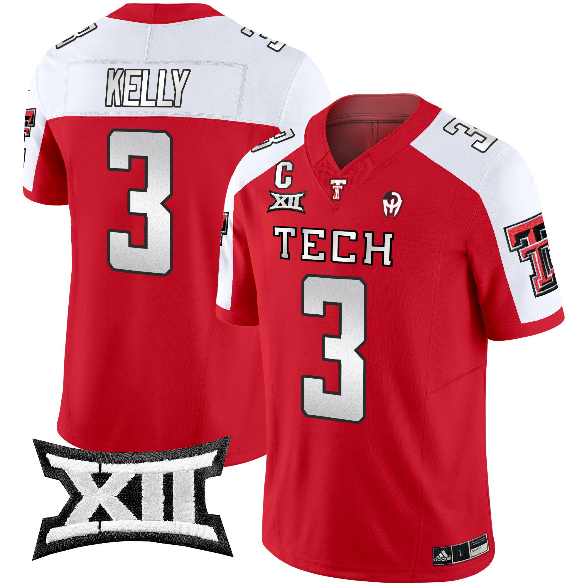 Men Texas Tech Red Raiders #3 Kelly Red 2024 Patrick Mahomes Symbol Vapor Limited NCAA Jersey